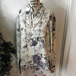 Jimi Hendrix "The Purple Label" Rock & Roll Religion Floral Embroidered  Button-